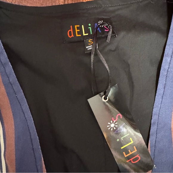 dELiA*s Blue and White Sleeveless Bustier Top - Picture 2 of 3